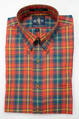 Rainwater's Ginger Multi Plaid Button Down Sport Shirt - Rainwater's Men's Clothing and Tuxedo Rental