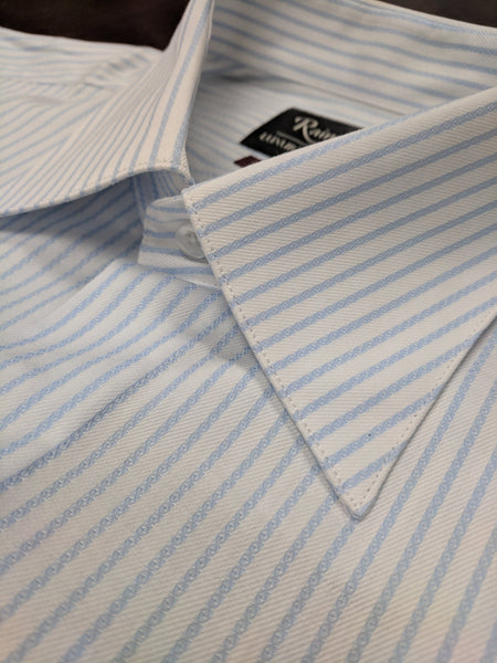 Rainwater's Double Mercerized Egyptian Cotton Blue Stripe Dress Shirt - Rainwater's Men's Clothing and Tuxedo Rental