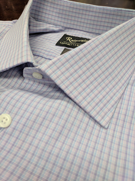 Rainwater's 120's 100% Cotton Lavender Mini Neat Plaid - Rainwater's Men's Clothing and Tuxedo Rental