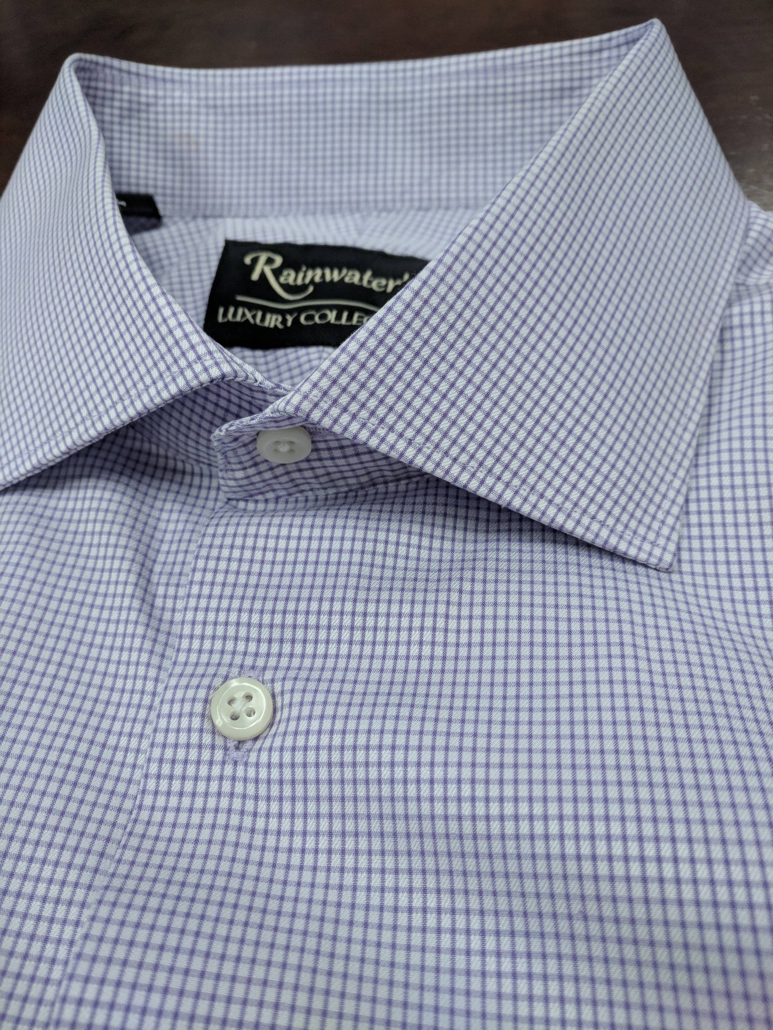 Rainwater's Luxury Collection Purple Check Dress Shirt - Rainwater's Men's Clothing and Tuxedo Rental