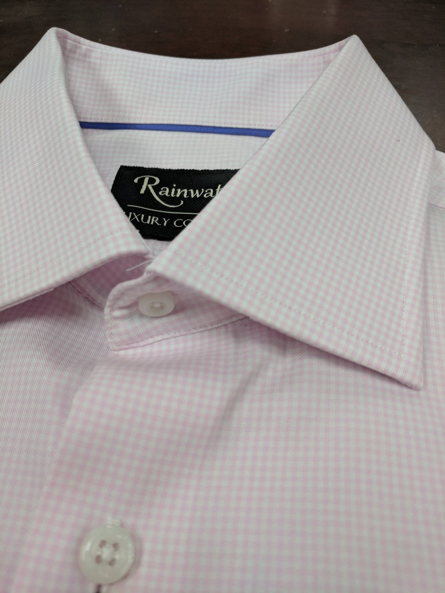 Rainwater's 100's Two Ply 100% Cotton Pink Small Gingham Dress Shirt - Rainwater's Men's Clothing and Tuxedo Rental