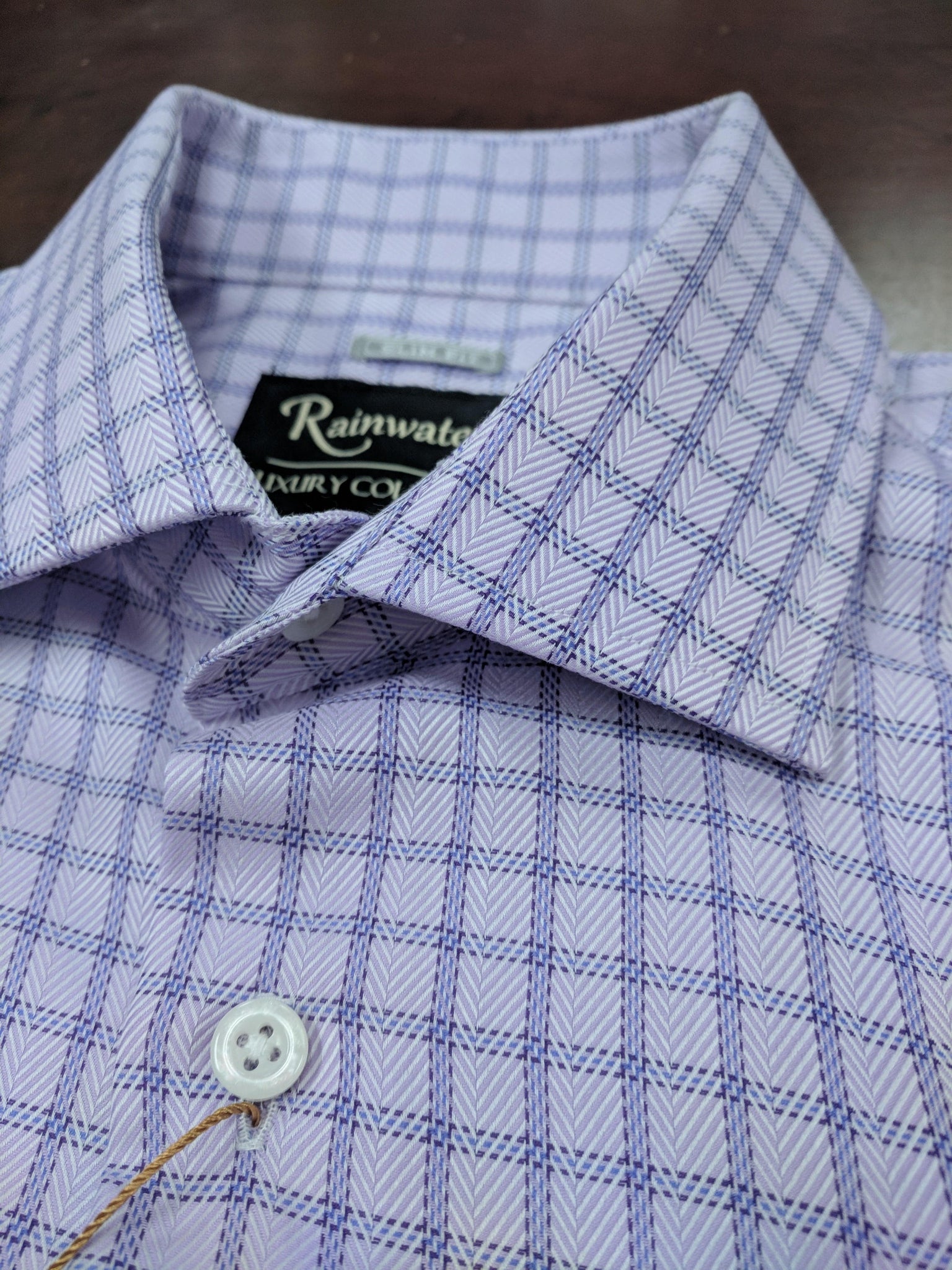 Rainwater's 100% Cotton Non-Iron Lavender Check Slim Fit Dress Shirt - Rainwater's Men's Clothing and Tuxedo Rental