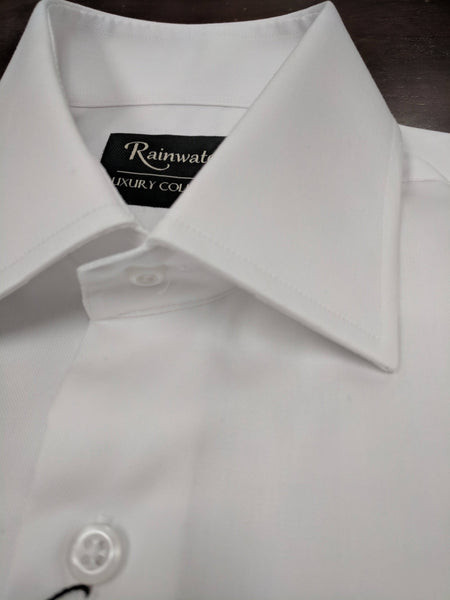 Rainwater's White 100% Cotton Wrinkle Free, Classic Fit, French Cuffs - Dress Shirt - Rainwater's Men's Clothing and Tuxedo Rental