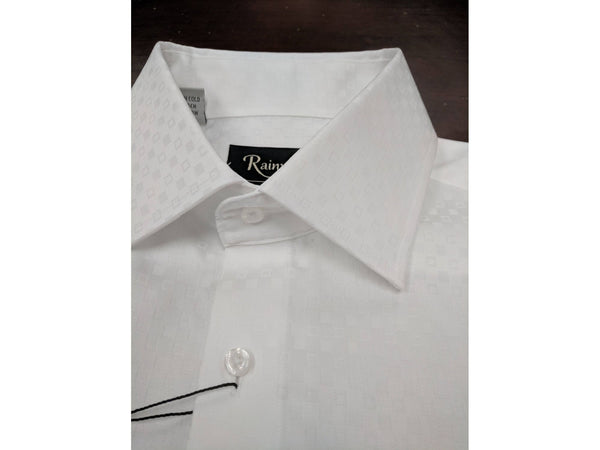 Rainwater's French Cuff White Tonal Squares Dress Shirt - Rainwater's Men's Clothing and Tuxedo Rental