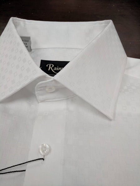 Rainwater's Button Cuff White Tonal Squares Dress Shirt - Rainwater's Men's Clothing and Tuxedo Rental