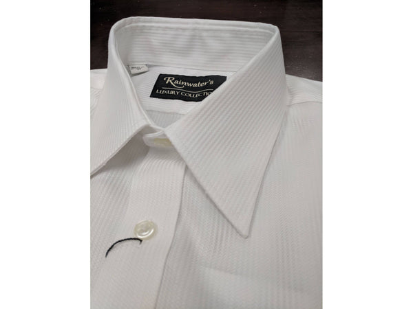 Rainwater's White Herringbone Button Cuff Dress Shirt - Rainwater's Men's Clothing and Tuxedo Rental