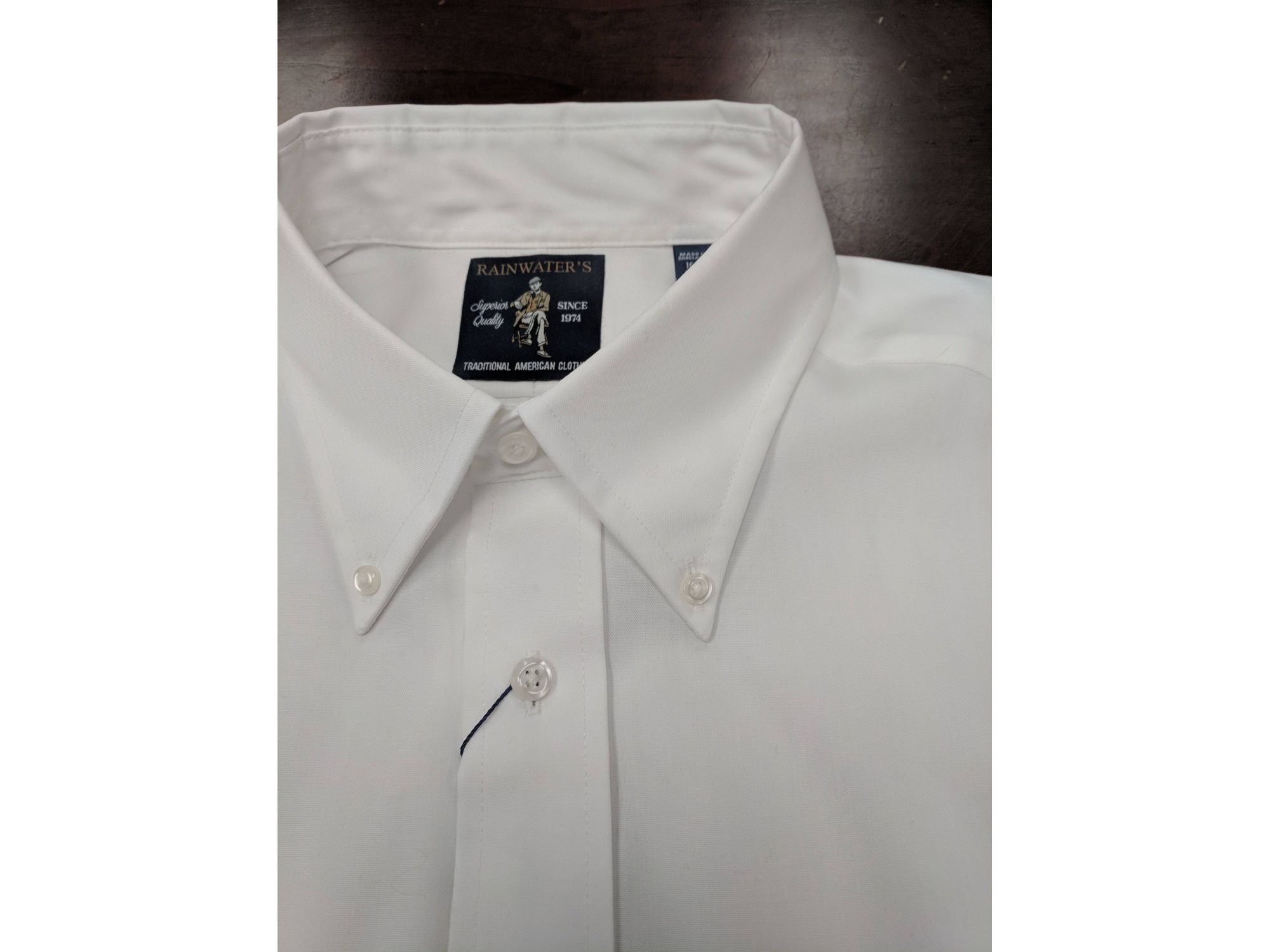 Rainwater's White Pinpoint Button-Down Dress Shirt, 17-34/35 Rainwater's White Pinpoint Button-Down Dress Shirt, 17-34/35