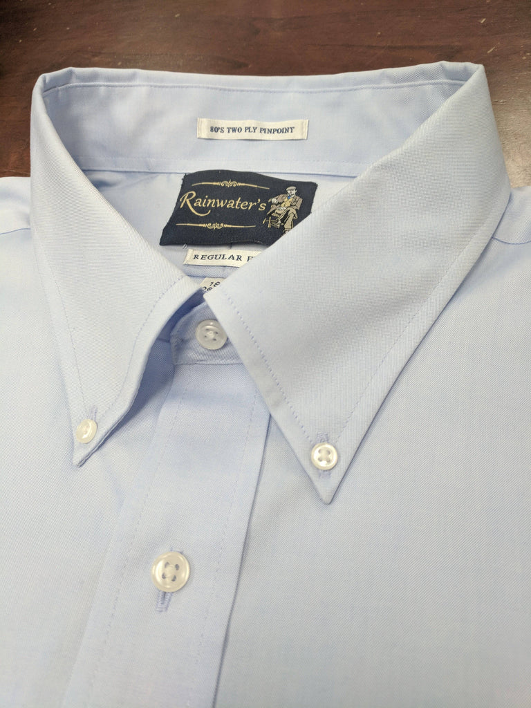 Rainwater's Blue Pinpoint Button-Down Dress Shirt, 17-36/37 Rainwater's Blue Pinpoint Button-Down Dress Shirt, 17-36/37