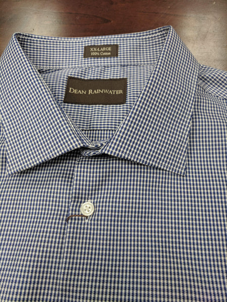 Rainwater's Navy Gingham Dress Shirt - Rainwater's Men's Clothing and Tuxedo Rental