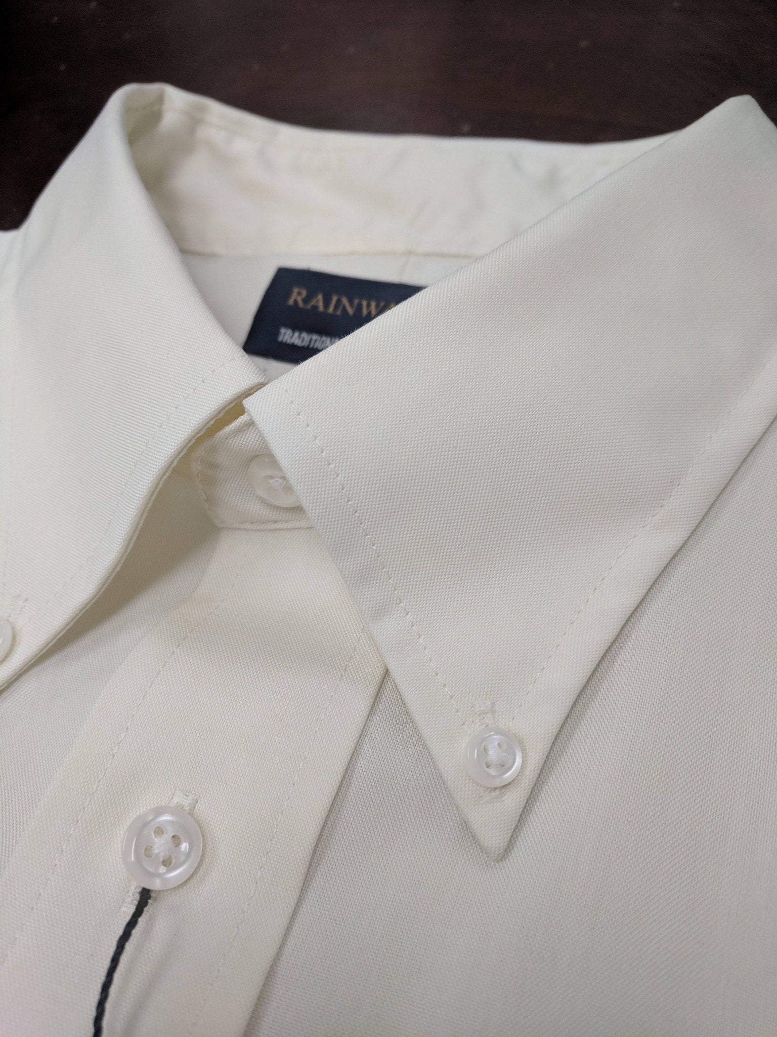 Rainwater's Ecru Pinpoint Button-Down Dress Shirt - Rainwater's Men's Clothing and Tuxedo Rental