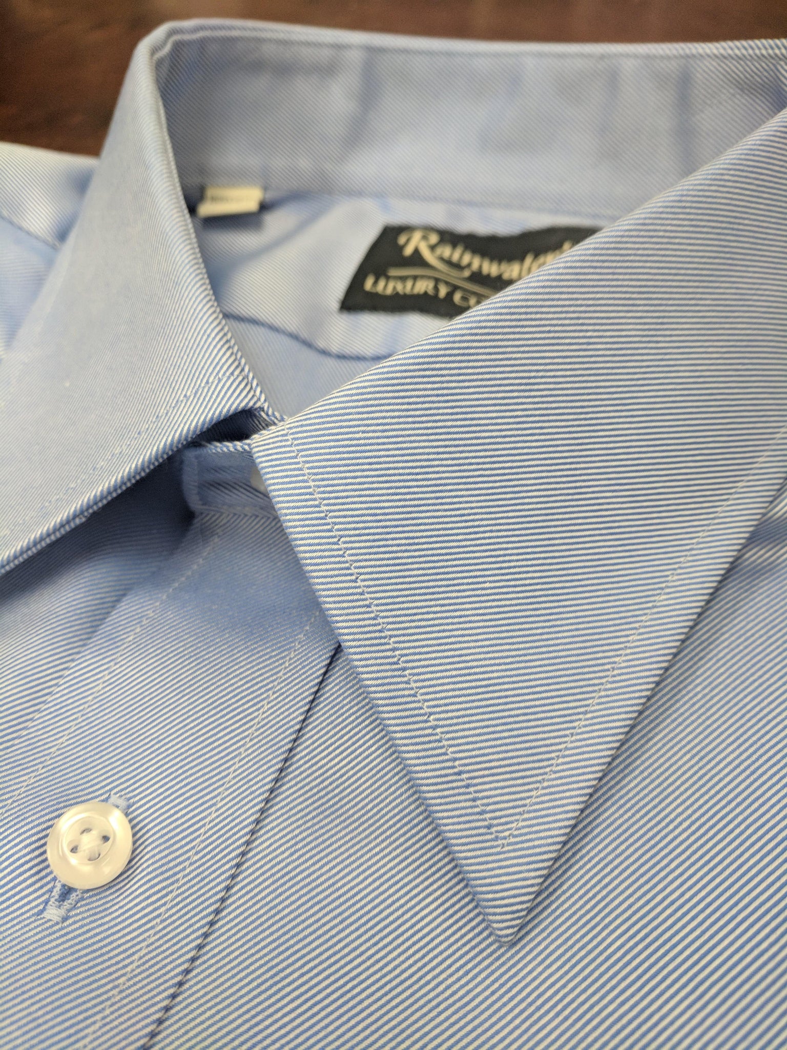 Rainwater's Luxury 100% Cotton Blue Twill Dress Shirt - Rainwater's Men's Clothing and Tuxedo Rental