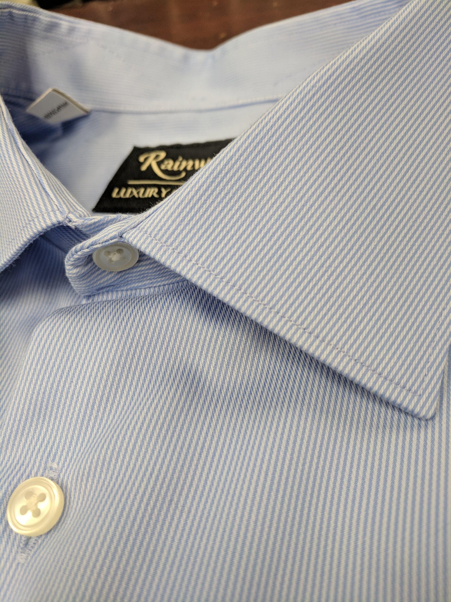 Rainwater's Non-Iron 100% Cotton Blue Twill Dress Shirt - Rainwater's Men's Clothing and Tuxedo Rental