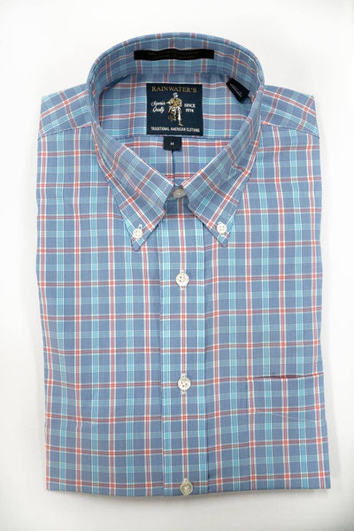 Rainwater's Light Blue with Red Plaid - Rainwater's Men's Clothing and Tuxedo Rental