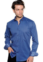 Indigo Blue Foulard Sport Shirt - Rainwater's Men's Clothing and Tuxedo Rental