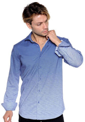 Blue Tonal Fade Sport Shirt - Rainwater's Men's Clothing and Tuxedo Rental