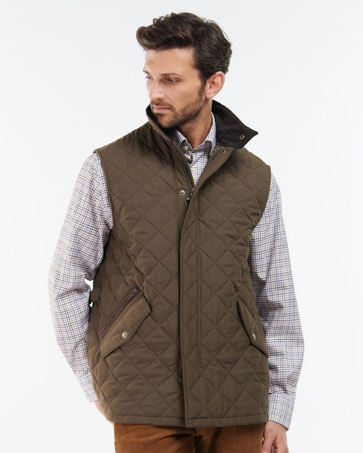 Barbour Shoveler Gilet Quilted Lightweight Insulated Vest In Olive