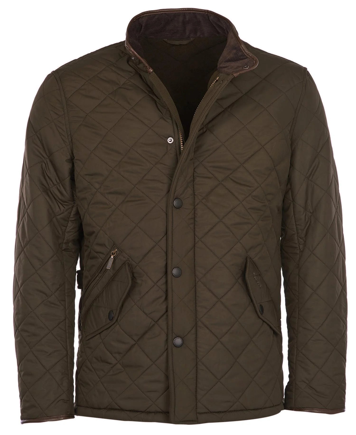 Barbour Powell Quilted Jacket In Olive - Rainwater's Men's Clothing and Tuxedo Rental