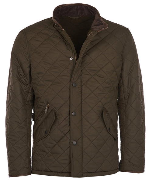 Barbour Powell Quilted Jacket In Olive - Rainwater's Men's Clothing and Tuxedo Rental