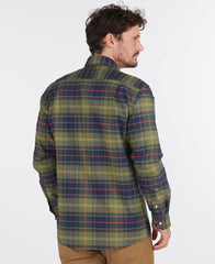 Barbour Fulton Coolmax Performance Buttondown Collar Shirt In Classic Olive Plaid - Rainwater's Men's Clothing and Tuxedo Rental