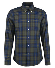 Barbour Wetheram Olive Night Tartan Plaid Button Down Collar Shirt in Tailored Fit - Rainwater's Men's Clothing and Tuxedo Rental