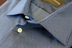 Navy Small Neat Print Cotton Spread Collar by Dean Rainwater - Rainwater's Men's Clothing and Tuxedo Rental
