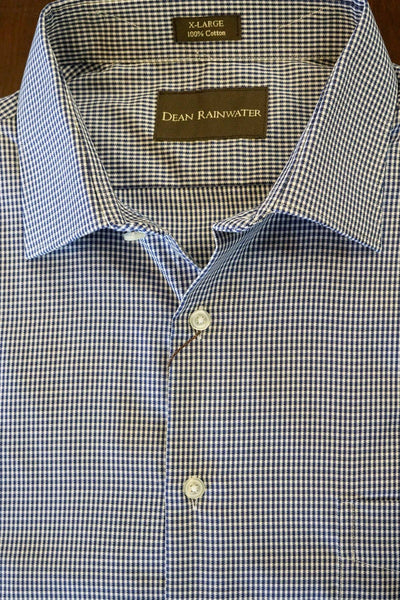 Navy and White Mini Check Cotton Twill by Dean Rainwater - Rainwater's Men's Clothing and Tuxedo Rental