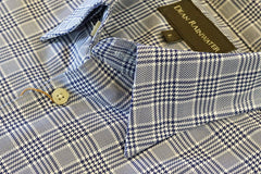 Navy and White Plaid Cotton Hidden Button-down by Dean Rainwater - Rainwater's Men's Clothing and Tuxedo Rental