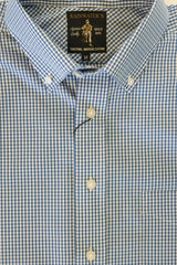 Rainwater's Performance Light Blue Gingham Button Down Collar Long Sleeve - Rainwater's Men's Clothing and Tuxedo Rental