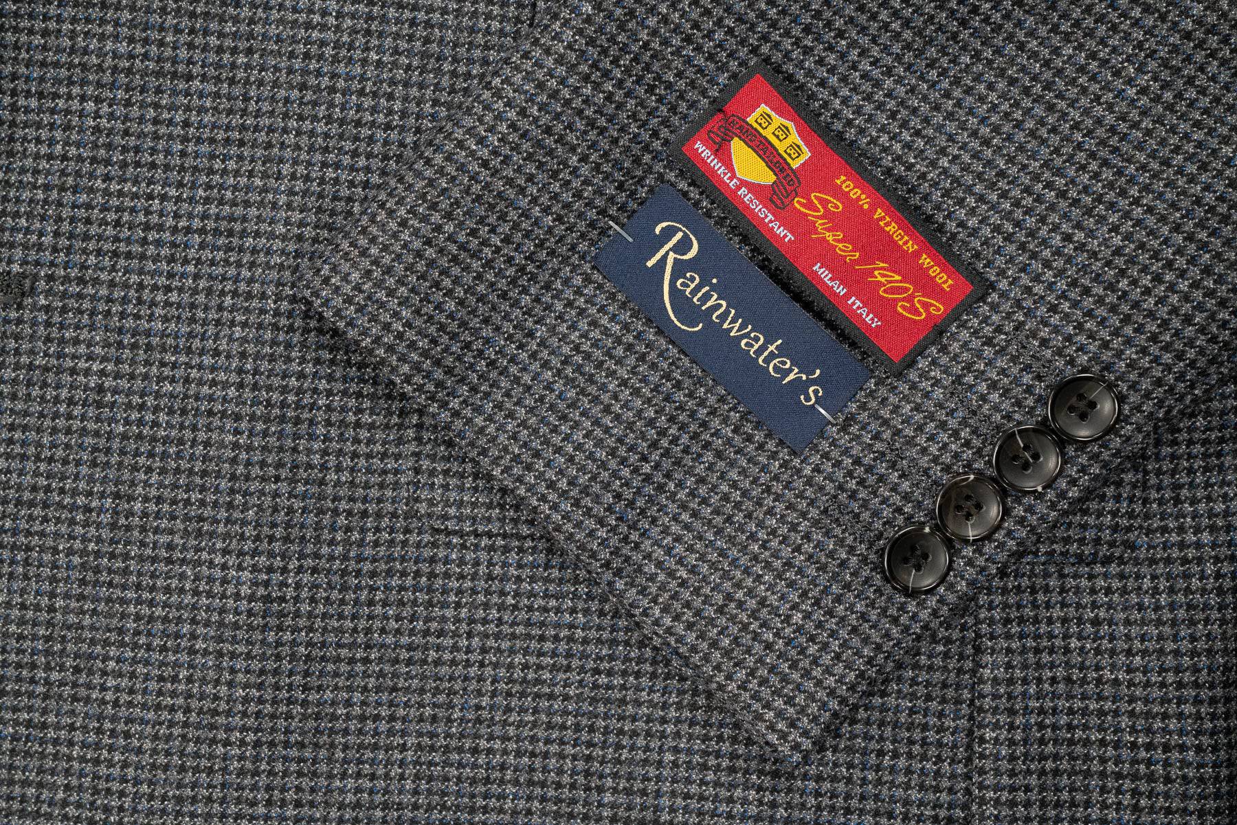Rainwater's Grey & Blue Houndstooth Super 140's Wool Sport Coat - Rainwater's Men's Clothing and Tuxedo Rental