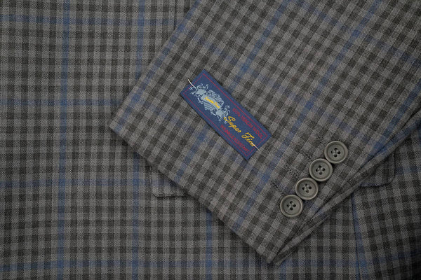 Rainwater's Grey With Blue Check Super 140's Wool Sport Coat - Rainwater's Men's Clothing and Tuxedo Rental