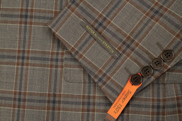 Rainwater's Luxury Collection Brown Plaid Super 150's Sport Coat - Rainwater's Men's Clothing and Tuxedo Rental