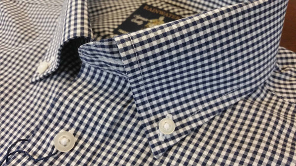 Rainwater's Performance Navy Gingham Button Down Collar Long Sleeve - Rainwater's Men's Clothing and Tuxedo Rental