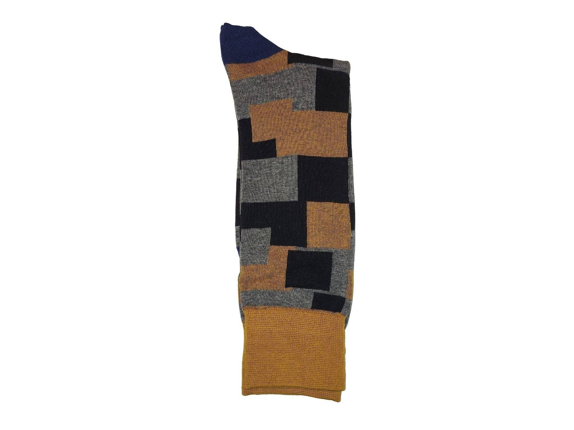 Rainwater's Mercerized Cotton Block Pattern Dress Sock - Rainwater's Men's Clothing and Tuxedo Rental
