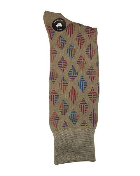 Rainwater's Mercerized Cotton Stripe Diamond Dress Sock - Rainwater's Men's Clothing and Tuxedo Rental