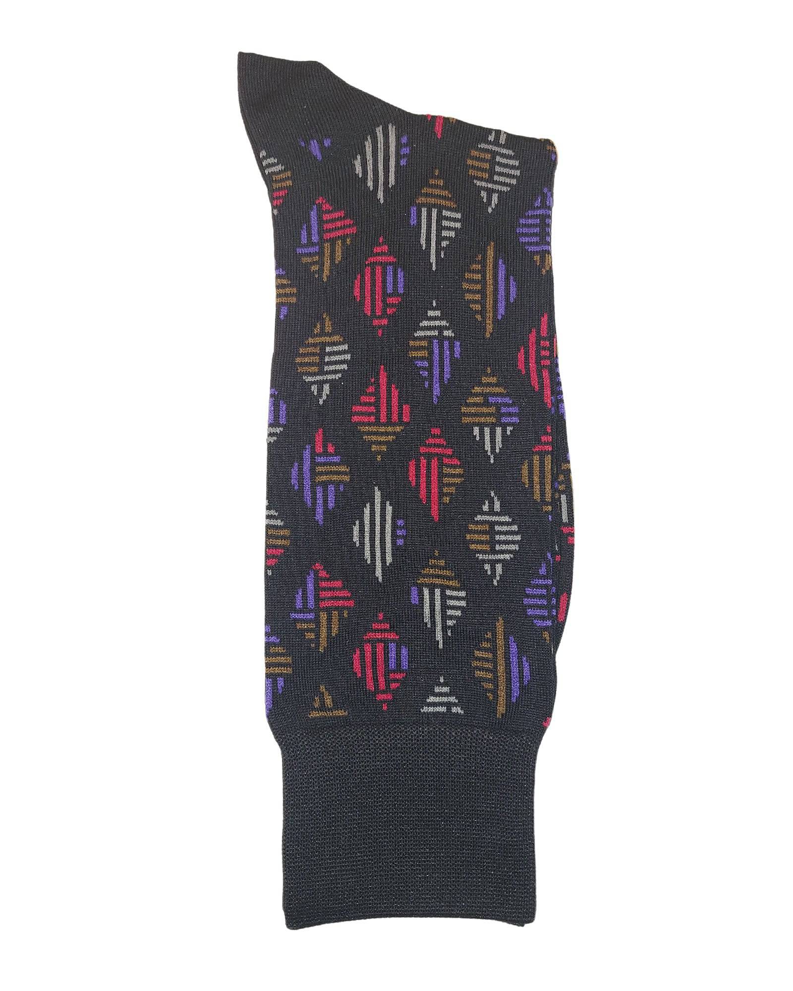 Rainwater's Mercerized Cotton Stripe Diamond Dress Sock - Rainwater's Men's Clothing and Tuxedo Rental