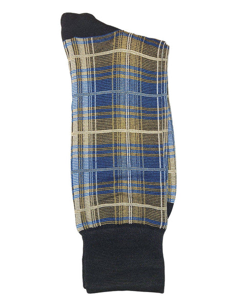 Rainwater's Mercerized Cotton Plaid Dress Sock - Rainwater's Men's Clothing and Tuxedo Rental