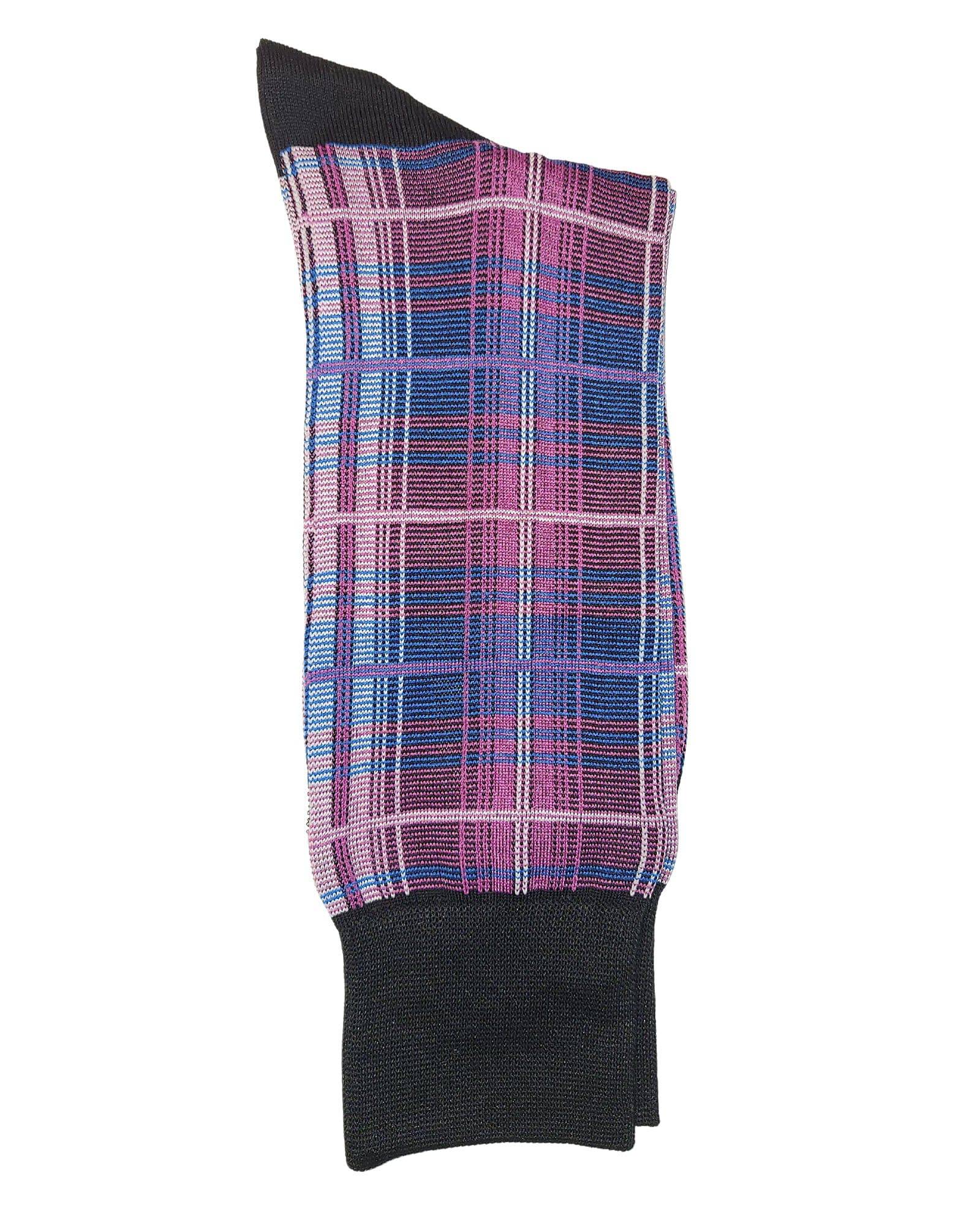 Rainwater's Mercerized Cotton Plaid Dress Sock - Rainwater's Men's Clothing and Tuxedo Rental