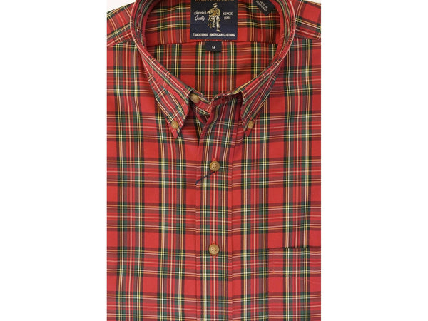Red Royal Stewart Tartan Plaid Wrinkle Free Button Down by Rainwater's - Rainwater's Men's Clothing and Tuxedo Rental