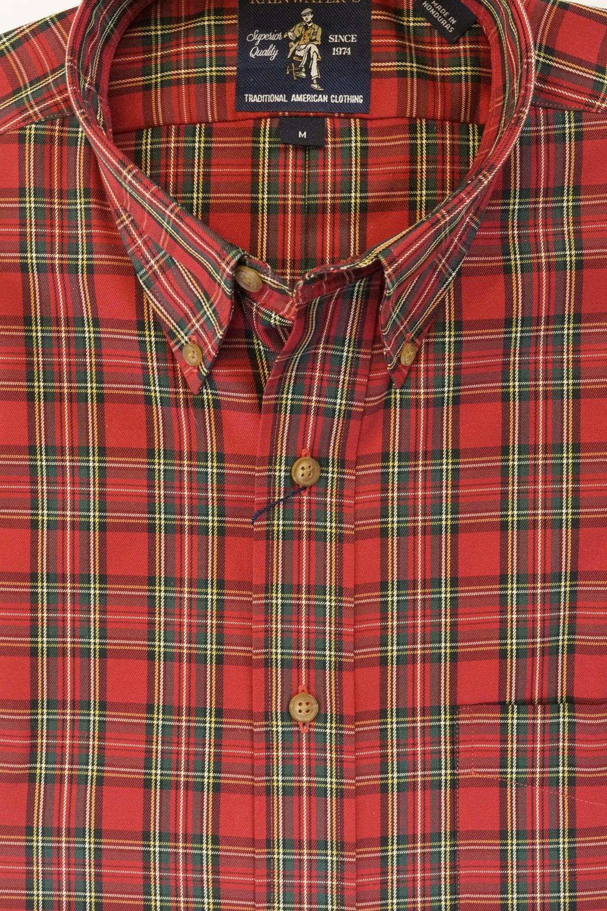 dress stewart tartan shirt Ladies Buttondown Shirt Dress Stewart Tartan XS / Red