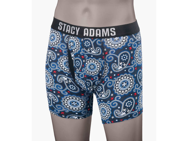 -Rainwater's -Stacy Adams - Loungewear - Boxer Brief Performance Fabric in Blue Paisley -