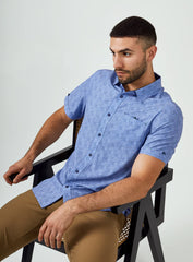 7 Diamonds Athens Short Sleeve Shirt In Light Blue