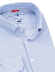 Stone Rose Blue Textured Knit Long Sleeve Shirt - Rainwater's Men's Clothing and Tuxedo Rental