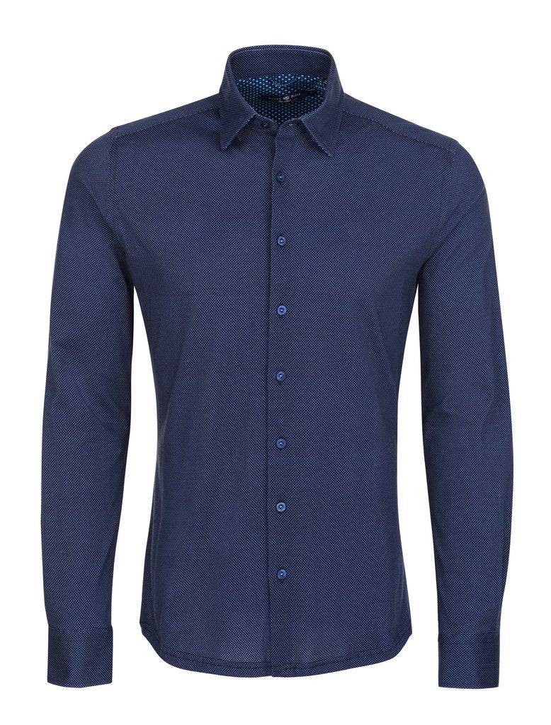 Stone Rose Navy Geometric Knit Long Sleeve Shirt - Rainwater's Men's Clothing and Tuxedo Rental