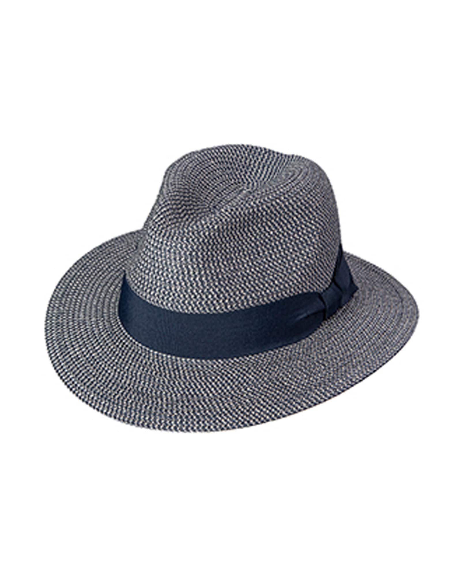 Broner Suitable Marled Navy Straw Fedora with 2.5 inch brim - Rainwater's Men's Clothing and Tuxedo Rental