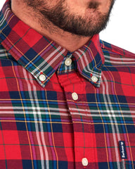 Barbour Highland Check 11 Plaid Button Down Shirt Tailored Fit in Crimson Tartan - Rainwater's Men's Clothing and Tuxedo Rental