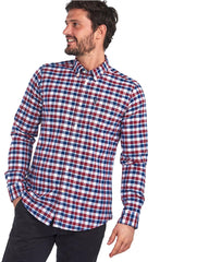 Barbour Country Check 15 Tailored Fit Oxford Cloth Button Down Shirt In Bold Red - Rainwater's Men's Clothing and Tuxedo Rental