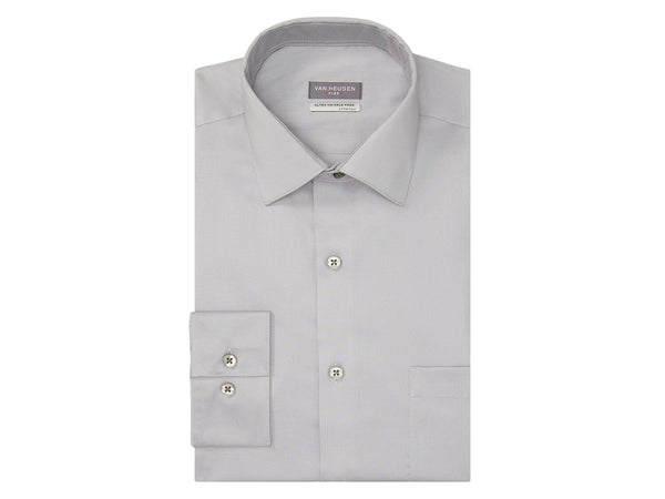 Van Heusen Big & Tall Fit FLEX Stretch Wrinkle Free  Dress Shirt In Grey Mist - Rainwater's Men's Clothing and Tuxedo Rental