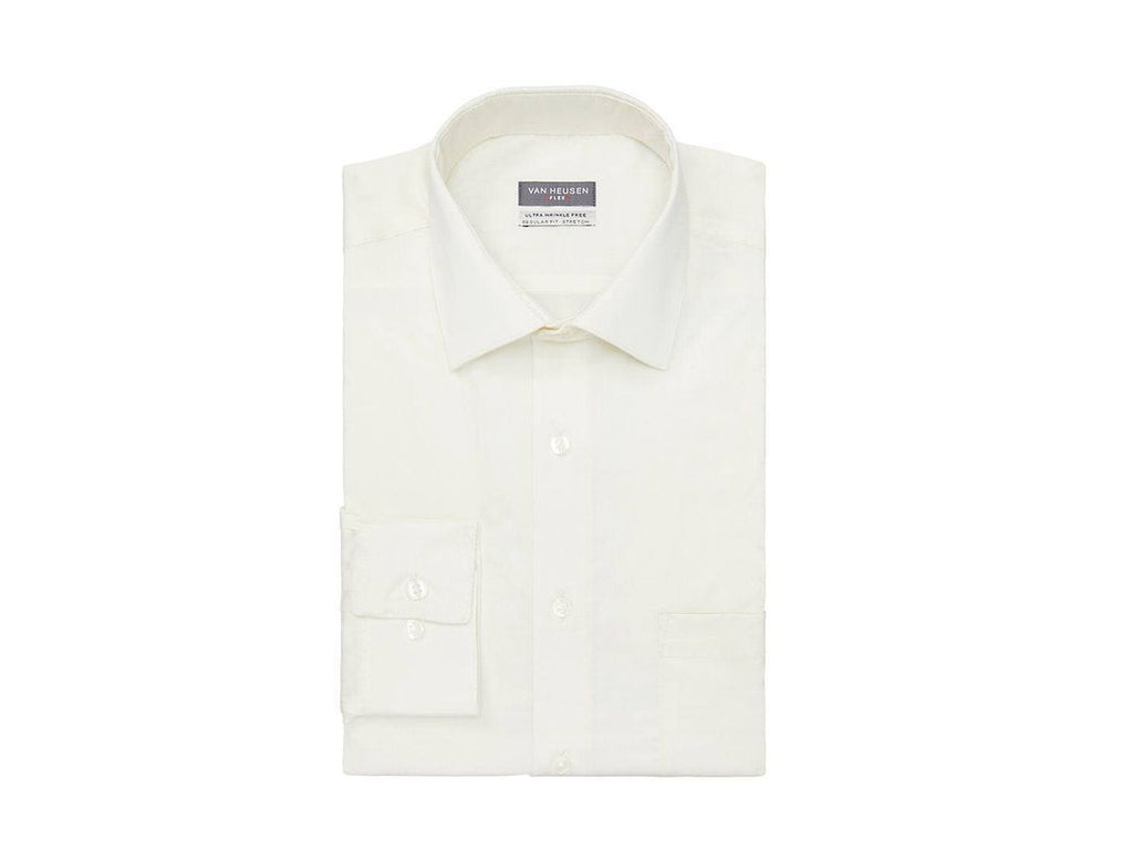 Van Heusen Slim Fit Ultra Wrinkle Free Stretch FLEX Solid Dress Shirt in Almond | Rainwater's Van Heusen Slim Fit Ultra Wrinkle Free Stretch FLEX Solid Dress Shirt in Almond | Rainwater's