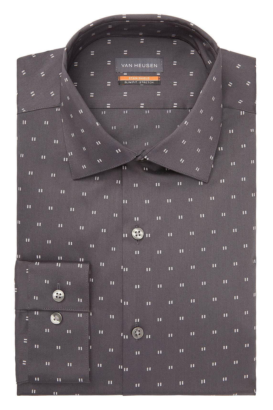 van heusen men's dress shirt slim fit stain shield stretch Van Heusen Big & Tall Fit Stain Shield Stretch Solid Dress Shirt In Mulberry