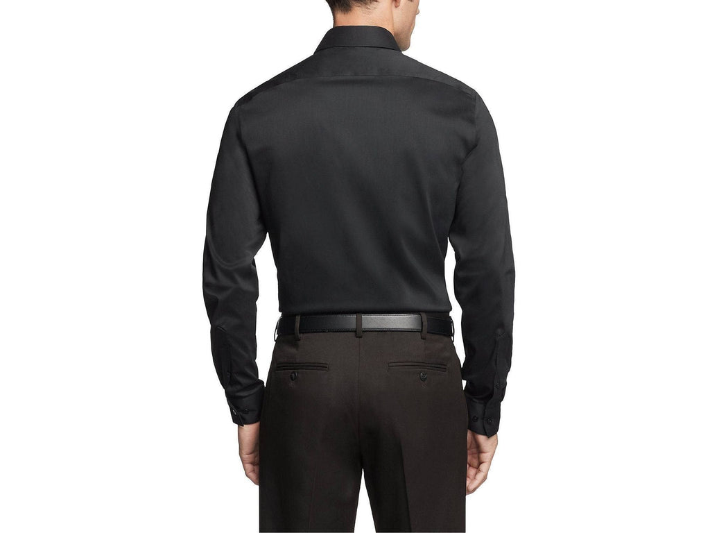 Van Heusen Slim Fit Ultra Wrinkle Free Stretch FLEX Solid Dress Shirt in Black | Rainwater's Van Heusen Slim Fit Ultra Wrinkle Free Stretch FLEX Solid Dress Shirt in Black | Rainwater's